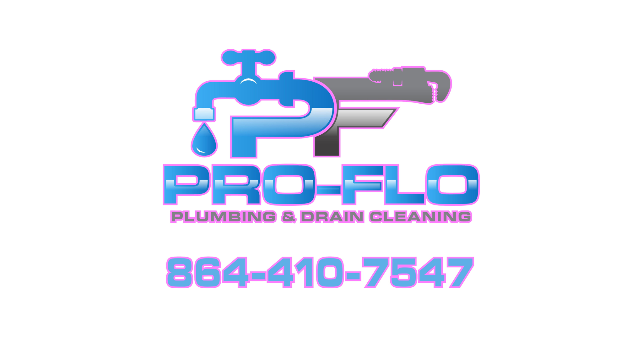Official Pro-Flo Plumbing and Drain Cleaning logo and phone number